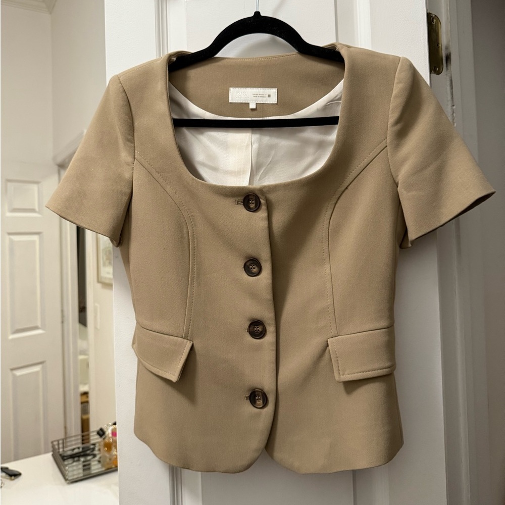 Zara Elegant Tan Women's Blazer